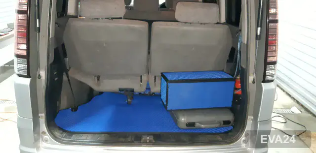 Синий ЕВА-коврик Honda StepWgn 2005 RF-3 с черным кантом