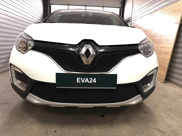 Утеплитель решётки радиатора на Renault Kaptur из EVA — вид установленного изделия
